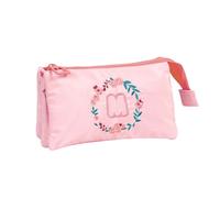 Estuche triple floral rosa - Marshmallow