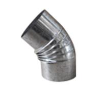 Estufa codo galvanizado rizado 45º de 200 cgs20045