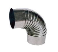 Estufa codo galvanizado rizado 90º de 200 cgs20090