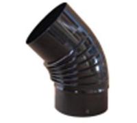 Estufa codo vitrificado negro 850º rizado 45º de 150 cv15045(05)
