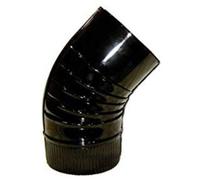 Estufa codo vitrificado negro 850º rizado 45º de 200 cv20045(05)