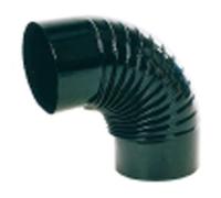 Estufa codo vitrificado negro 850º rizado 90º de 150 cv15090(05)