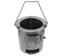 Estufa de Carbón para Barbacoa Portátil de Acero Inoxidable, Plata | Diseño Tradicional, Uso en Casa y Parrilla, Compatible con Carbón y Leña, Calor Constante, Resistente al Viento