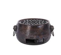 Estufa de Carbón Portátil Hornillo Brasero Estufa Parrilla con Rejilla Redonda Construcción en Cobre y Acero Calefacción, Style to 1