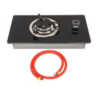 Estufa de Estufa de Gas RV, KIMISS 365x200 Mm Estufa de Estufa RV Incorporada 1 Quemador Estufa 1.8Kw Potencia de Vidrio Templado Ajustable sin Escalonamiento para Yate Caravana