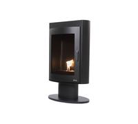 Estufa de etanol diseño cuadrado en acero negro Black