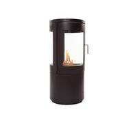 Estufa de etanol diseño de torre en acero negro con puerta de cristal templado Purline BESTFIRE VIEW Black