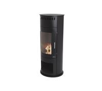 Estufa de etanol en acero negro con puerta de cristal templado Black