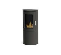 Estufa de etanol negra con puerta de vidrio templado Black
