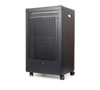 Estufa de gas llama azul, eficiente, portátil, ideal para calentar espacios y uso en exteriores.