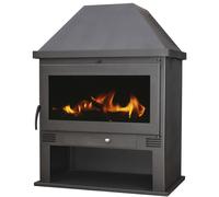 Estufa de leña FRIGGA 12.5kW Muspel es una solución de calefacción potente y eficiente, diseñada para ofrecer un alto rendimiento térmico junto a una experiencia visual única gracias a su gran cristal