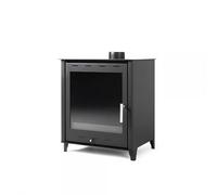 Estufa de leña grande modelo G 14.3 Kw | Chimenea moderna de leña con puerta cristal | Estufa de leña clásica para salón