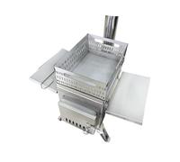 Estufa de leña plegable for acampar, carbón, leña, pesca al aire libre, estufa de sauna portátil multifunción, estufas de calefacción for tiendas de campaña(Silver)