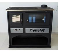 Estufa de leña Prakti Lux con vidrio Prometey 11 kW