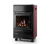 Estufa de llama azul. Imitación de leña y fuego real. Potencia máxima 3500W. Apta para gas propano y gas butano.