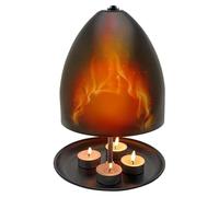 Estufa de metal para velas de té, calefacción, doble pared | Calentador de velas de té para decoración de patio
