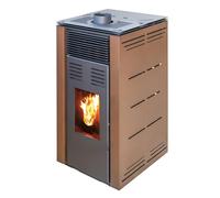Estufa de Pellets sin electricidad modelo NATUR STYLE 8 kW. Funciona sin Conexion a la red Eléctrica (MARRON) - JOIMA