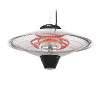 Estufa para exterior colgante, 1500W, Mando a distancia, resistencias de infrarrojo de amplio espectro, PROMETEO UMBRELA Red One