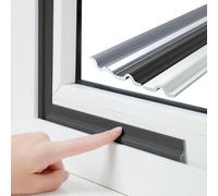 Esufeir 315Inch/8M Negro Forma de T Burlete Ventana Corredera Puerta Entrada,PU Espuma Junta Autoadhesivo Aislante Acustico Tira de Sellado para Ventanas Frio Aluminio,Bajo Puerta Exterior