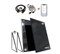 ESUNRA Create your Energy - Kit Solar balcón 800W - Plug and Play - 2 paneles bifaciales 430W - ALLBLACK - TOPCon - Microinversor NEP 800W - Soportes Suelo - Cable 5 m - App de monitorización