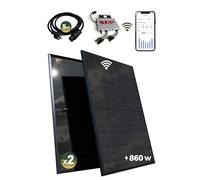 ESUNRA Create your Energy - Kit Solar balcón 800W - Plug and Play - 2 paneles solares bifaciales 430W - ALL BLACK - TOPCon - Microinversor NEP BDM800W - Cable de 5 m - App de monitorización