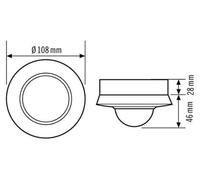 ESYLUX, sensor de movimiento para techo, modelo PD-C360i/24 DUOplus-SM, color blanco, alcance de 360°, montaje en superficie, referencia EP10426810