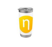 Eta minúscula - Séptima letra del alfabeto griego Vaso térmico de acero inoxidable de doble pared