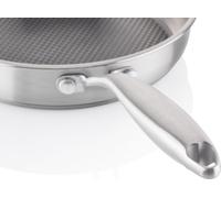 ETA, sartén de inducción de acero inoxidable, diseño "panal", tamaño 25 cm, apta para inducción, acero inoxidable 18/10, con revestimiento antiadherente, apta para lavavajillas