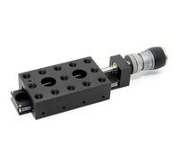 Etapa lineal manual de eje X, estación de mesa de desplazamiento de precisión, micrómetro, ajuste fino, carrera de 25 mm, con agujero de tornillo M6, para trabajo de microscopía, experimento óptico B