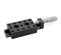 Etapa lineal manual de eje X, estación de mesa de desplazamiento de precisión, micrómetro, ajuste fino, carrera de 25 mm, con agujero de tornillo M6, para trabajo de microscopía, experimento óptico B
