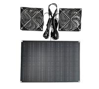 ETAWDE Ventilador de escape de energía solar de 15 W/12 V, juego de ventilador de escape solar renovable para habitación de mascotas, ventilación de pollo