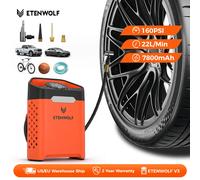 ETENWOLF ZEPHYR V3 compresor de coche portátil 160 PSI 100% Inflador de neumáticos de coche de ciclo de trabajo 7800mAh para coches motocicletas bicicletas bolas