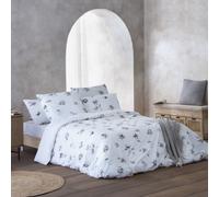 ETHERE MAISON - Funda nórdica Tulipa, algodón 200 hilos. Cierre con botones. White cama 120 cm - 200x200 cm