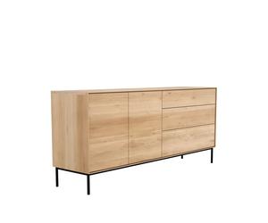 Ethnicraft Aparador Whitebird Roble-metal 2 puertas 3 cajones