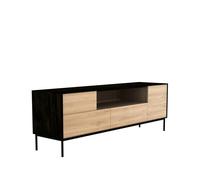 Ethnicraft Mueble multimedia Whitebird Roble negro-Patas metálicas negras