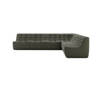 Ethnicraft Sofá esquinero modular N701 de esquina recta. tela Moss Eco. 301x231 cm