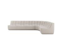 Ethnicraft Sofá esquinero modular N701 esquina redondeada. tela Beige. 301x171 cm