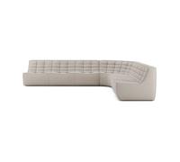 Ethnicraft Sofá esquinero modular N701 esquina redondeada. tela Beige. 330x260 cm