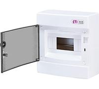 ETI ECT8PT - Caja de fusibles para montaje en superficie, carcasa de distribuidor IP40, 1 fila a 8 módulos, puerta transparente para instalación de secadores en el hogar