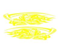 Etiqueta Engomada Del Coche Calaveras Raya Llama Vinilo Calcomanía Puerta Cuerpo Convertido Palo Pegatinas Carrocería(Yellow)