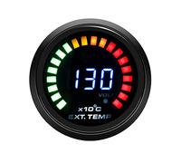 ETOPARS Motor de Coche Auto Digital 2 Pulgadas 52mm Medidor Temperatura Gases Escape EGT EXT Puntero Kit Refuerzo Pantalla Indicador de luz LED Humo Len
