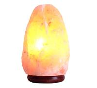 Etrexonline Lámpara de Sal del Himalaya - Peso 1.5-2 KG, Cristal Rosa 100% Natural, Base de Madera Elegante, Bombilla Incluida - Luz Nocturna Ideal para Relax, Salud y Energía