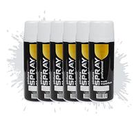 Etrexonline Pintura Spray Multicolor Profesional 400ml Adecuado Metal Madera y Plástico - Color Blanco Satinado (Paquete de 6)