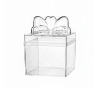 Etyldya Contenedor de Dulces Caja Recipiente Bote Golosinas con Tapa en Forma de Lazo Transparente PP Resistente Uso Múltiple para Crafts Adecuado