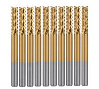 EU_HOZLY Titanium Coat Carbide 3.0 x 12 mm CNC Rotary Burrs Set Maíz Fresadora PCB Router Bits Pack de 10 unidades