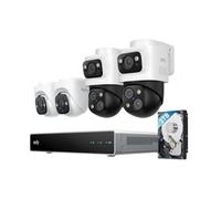 eufy by Anker S4 Camaras de vigilancia Exterior PoE NVR | 2 cámaras Bullet-PTZ y 2 Bullet, encuadre y seguimiento IA, búsqueda inteligente de video, luz estroboscópica, 24/7