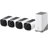 Eufy eufyCam E40, kit de 4 cámaras + HomeBase S280, cámara IP de seguridad, para exteriores, con cable y inalámbrica, para montaje en pared, color , blanco, forma cilíndrica
