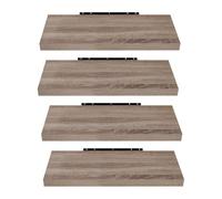 EUGAD Estante Flotante de Pared Retro Estantería de Pared Madera Colgar Libro CD Juego de 4 para Salon Dormitorio 60cm, Veteado de Madera Color Café Claro, 0116QJ-4