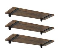 EUGAD Estantería de Pared, Juego de 3 Baldas Flotantes, Estante de Exhibición Colgante para Salón, Cocina, Habitación, Pasillo, 60x20x7 cm, Carga MAX. 15 kg/Estante, MDF, Marrón Rústico