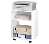 EUGAD Soporte para Impresora, Estantería Movil para Impresora con 2 Compartimentos, Mesa Auxiliar Ruedas con Frenos, 40x35x55 cm, Armario de Oficina Casa Salón, Blanco, 0008CTG